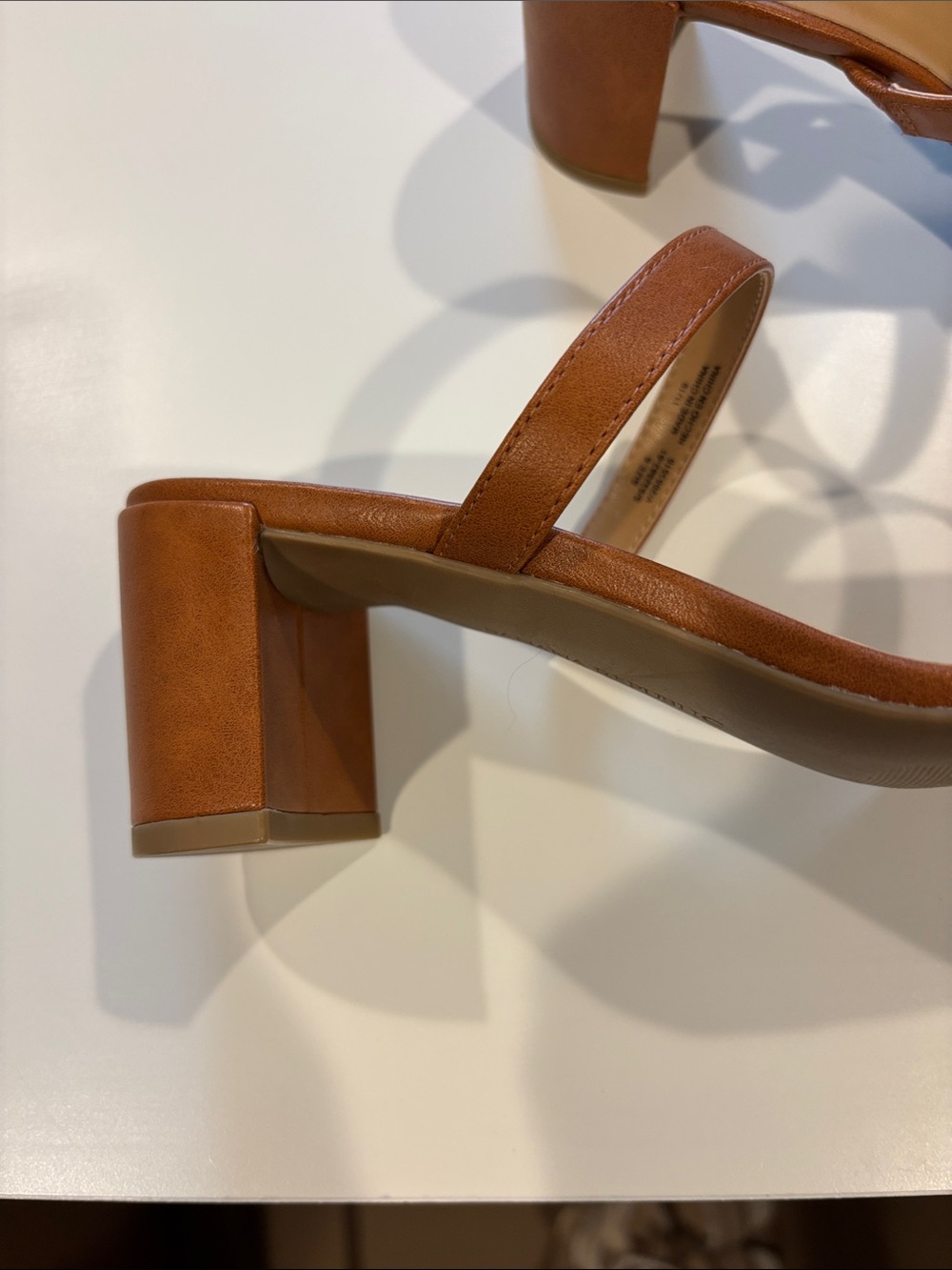 Banana Republic Tan Leather Double-Strap Slide Heels - Picture 4 of 5